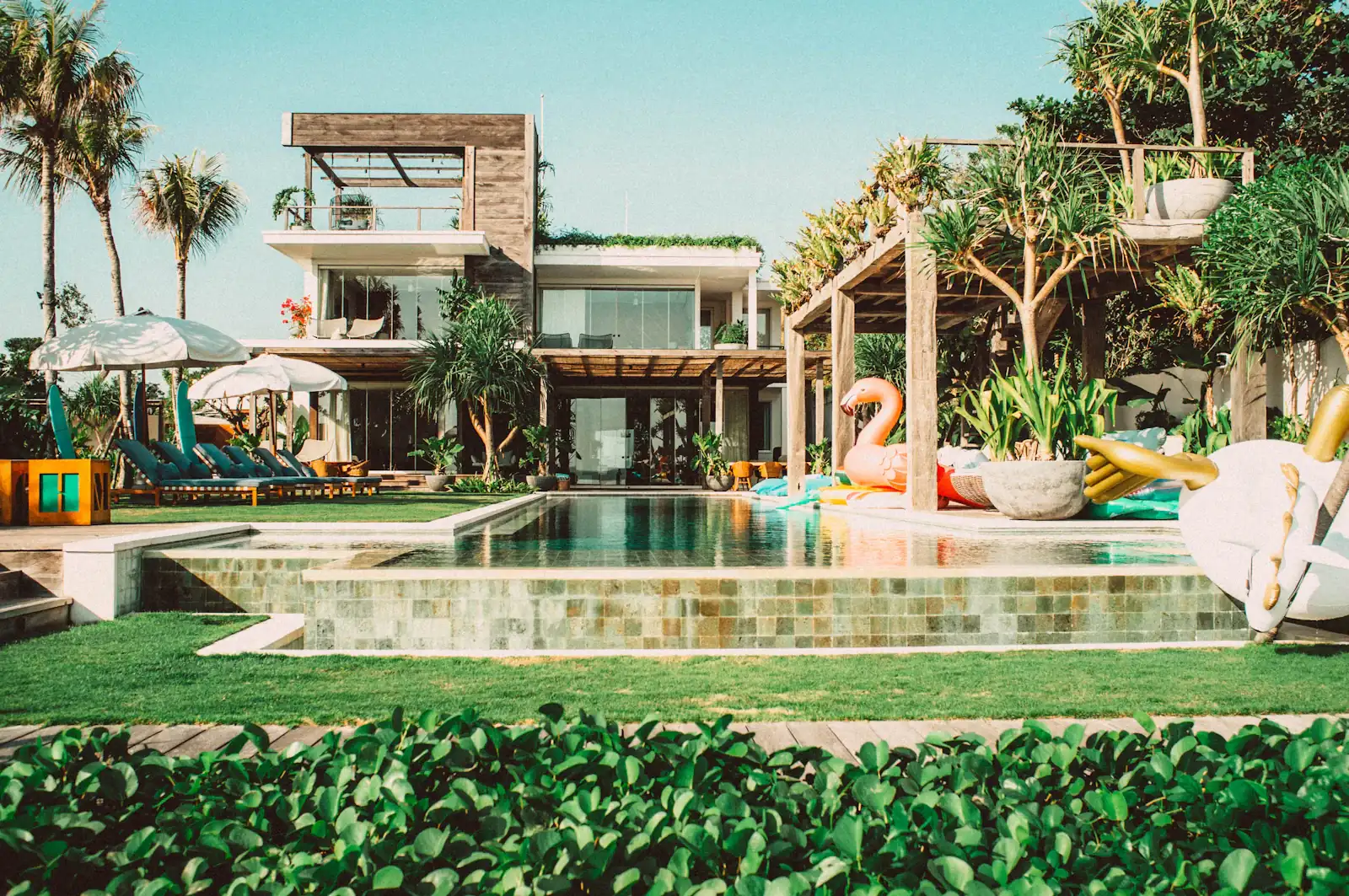 Multi-level villa with a pool