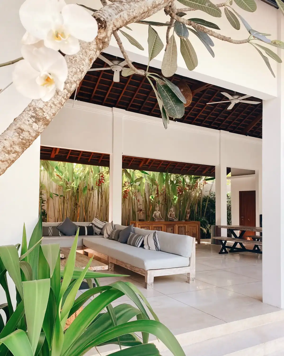 Open-air Balinese living room