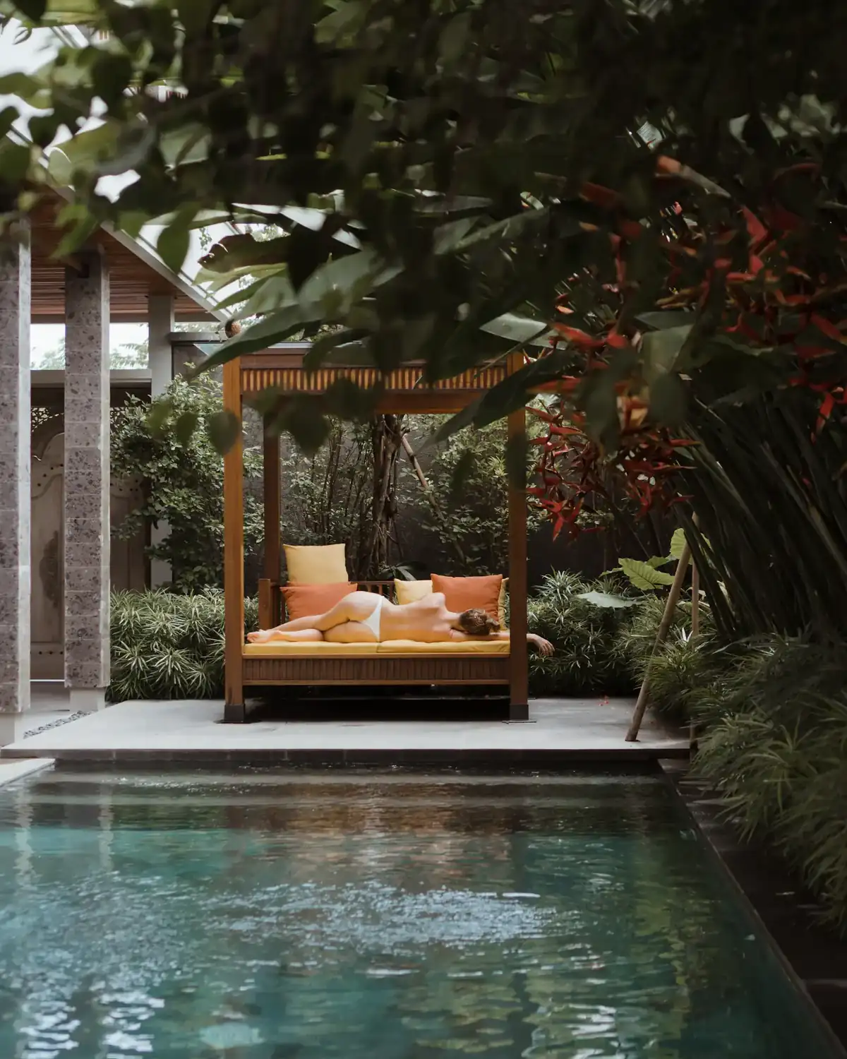 Poolside daybed cabana