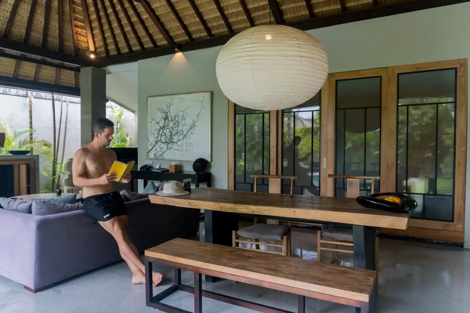 Open living area in a Bali villa